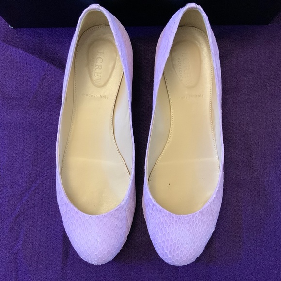 J. Crew Collection JANEY SNAKESKIN Flats - Picture 1 of 9